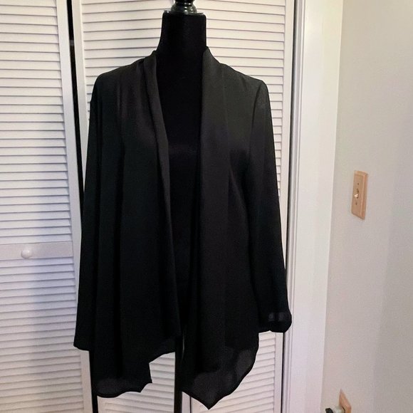 Lightweight flowing black shawl collar Jacket - Picture 1 of 3
